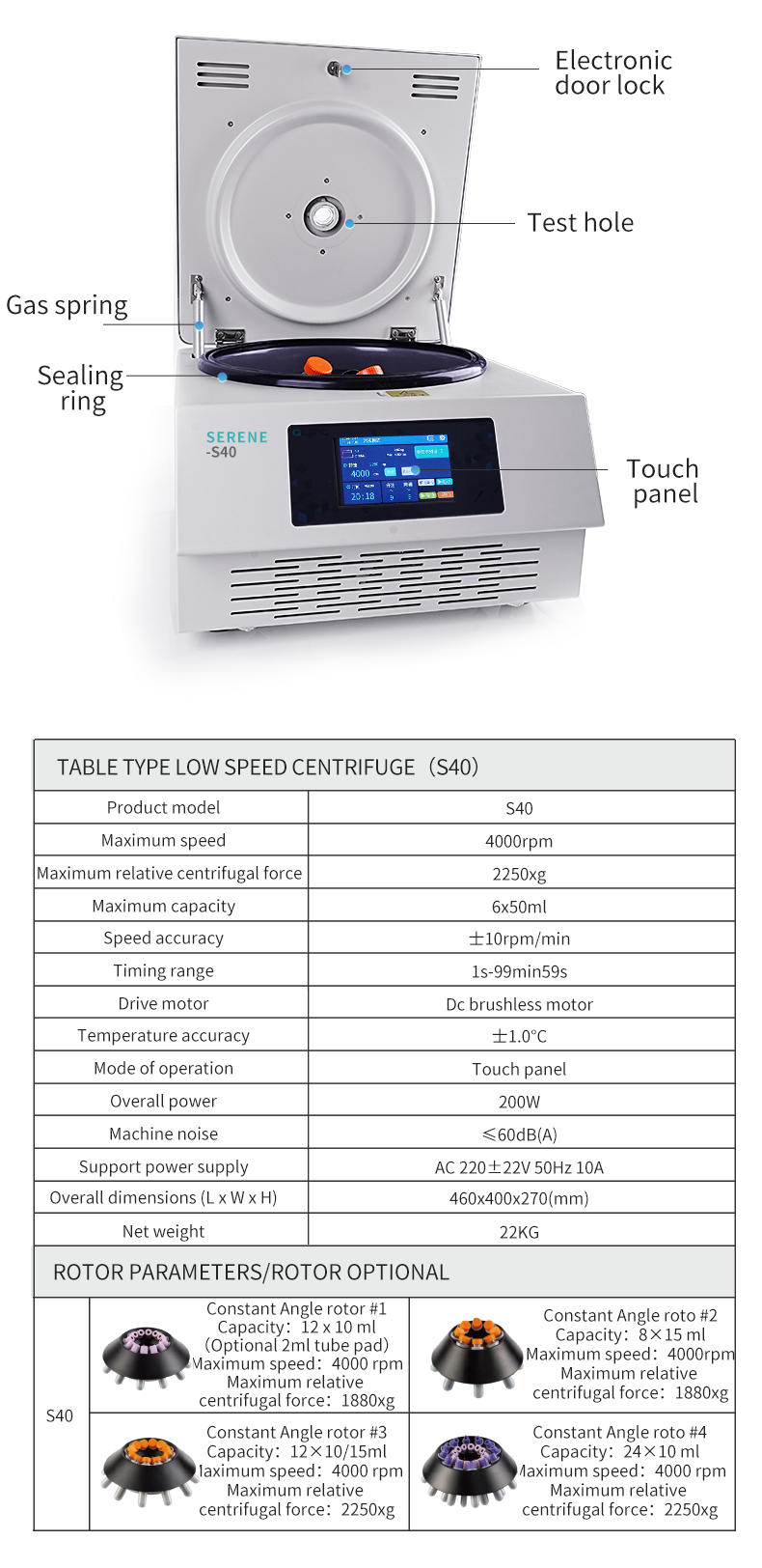 Serene series micro high speed refrigerated centrifuge